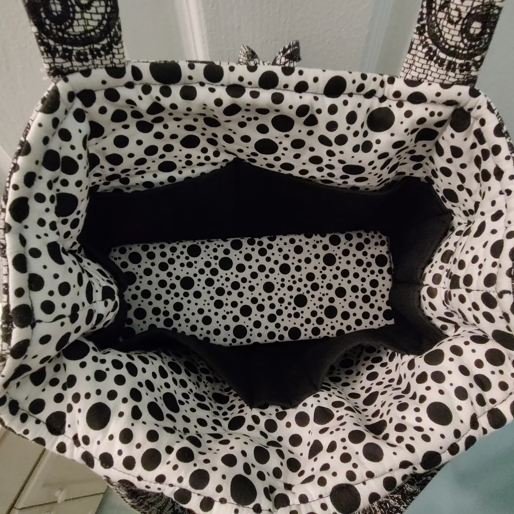 Handmade Black and White Carry-All Bag